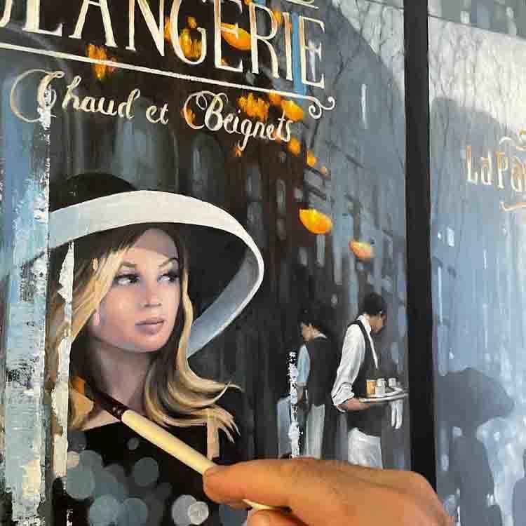 Paris Café -a painting by artist Carm Dix