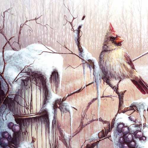 Icewine watercolour painting by artist Carm Dix