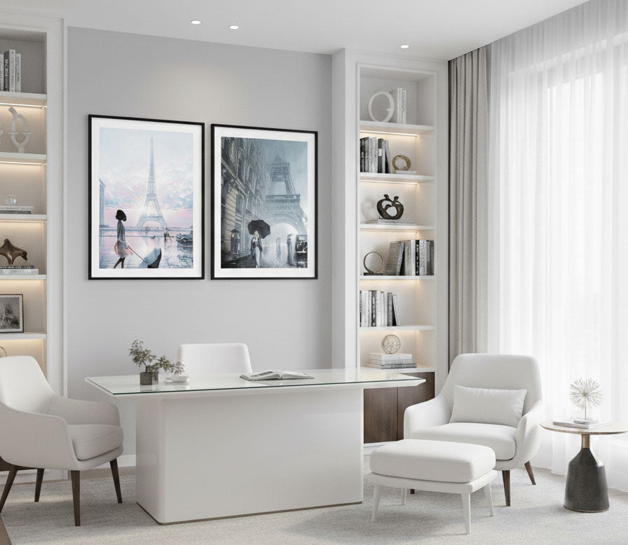 modern office décor with Carm Dix Art prints