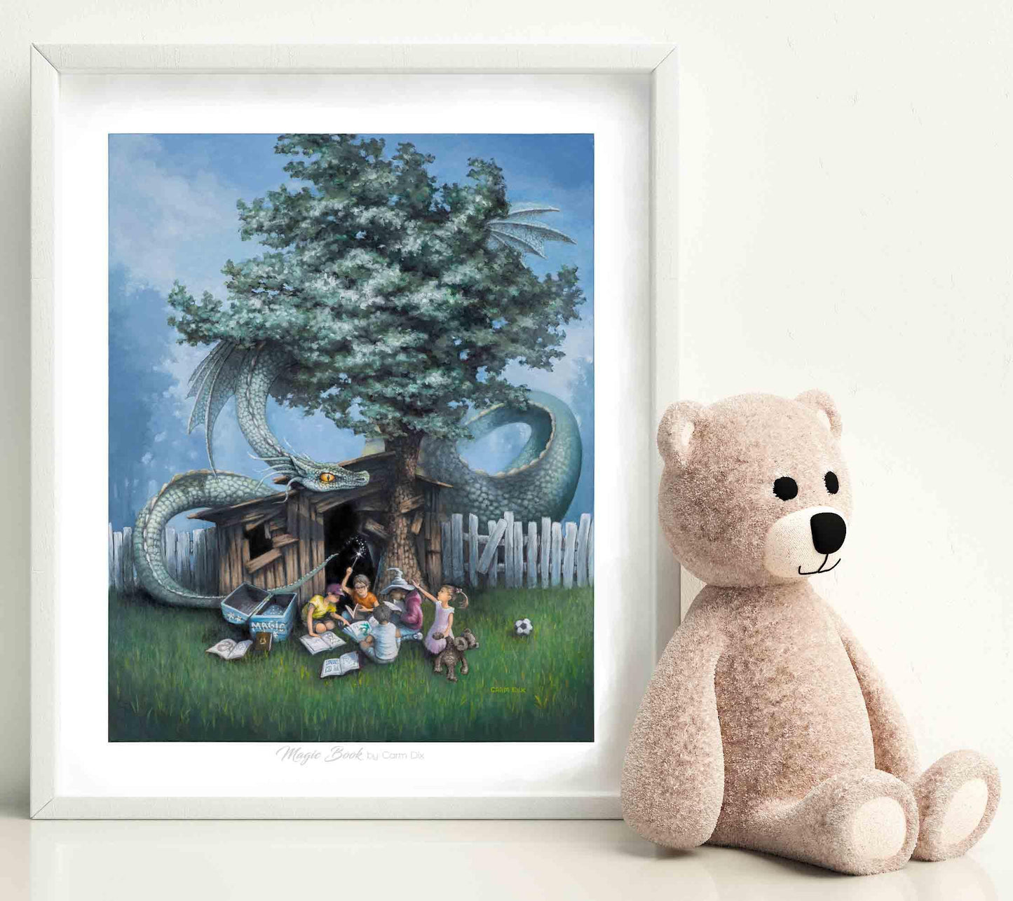 The Magic book painting by artist Carm Dix