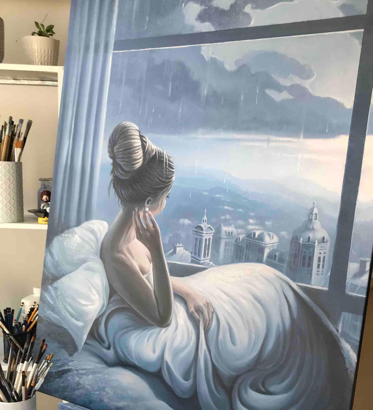 Pillow and Pearl painting of a princess