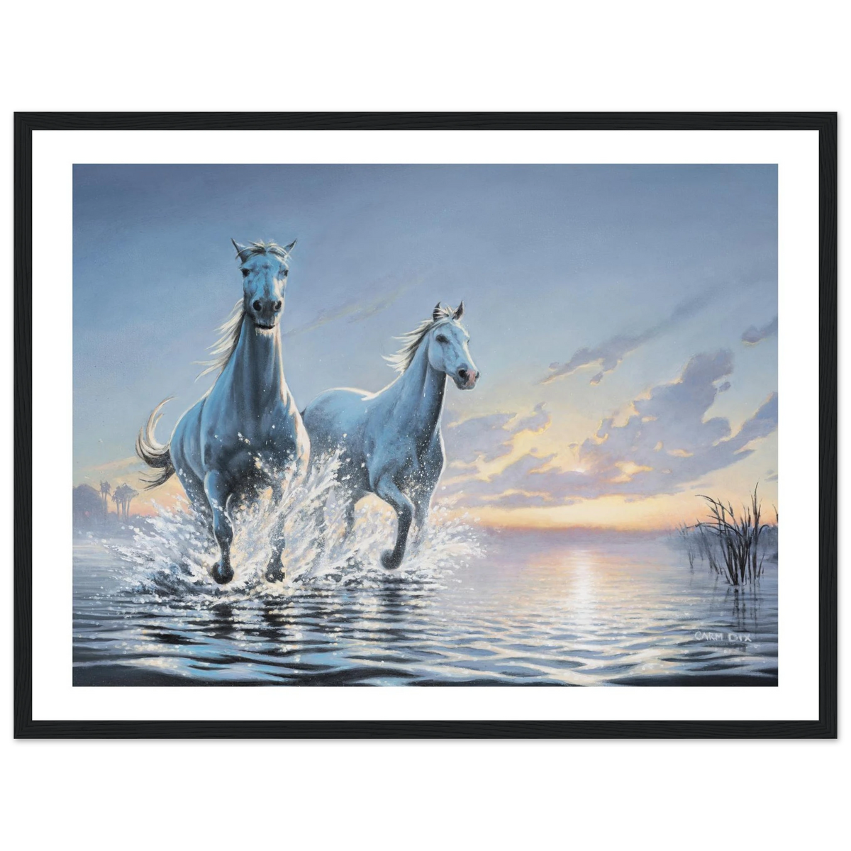 "Morning Horses" art print by artist Carm Dix