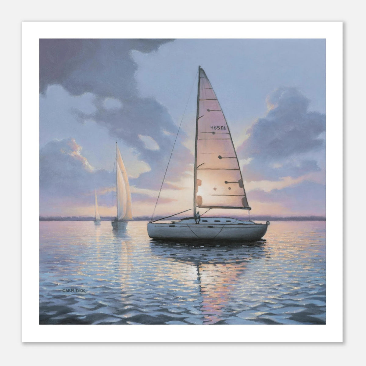 Sundown Sail painting by artist Carm Dix