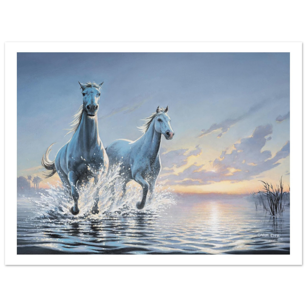 "Morning Horses" art print by artist Carm Dix