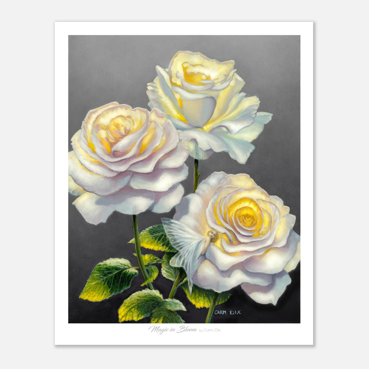 magic in Bloom floral fantasy art print by artist Carm Dix