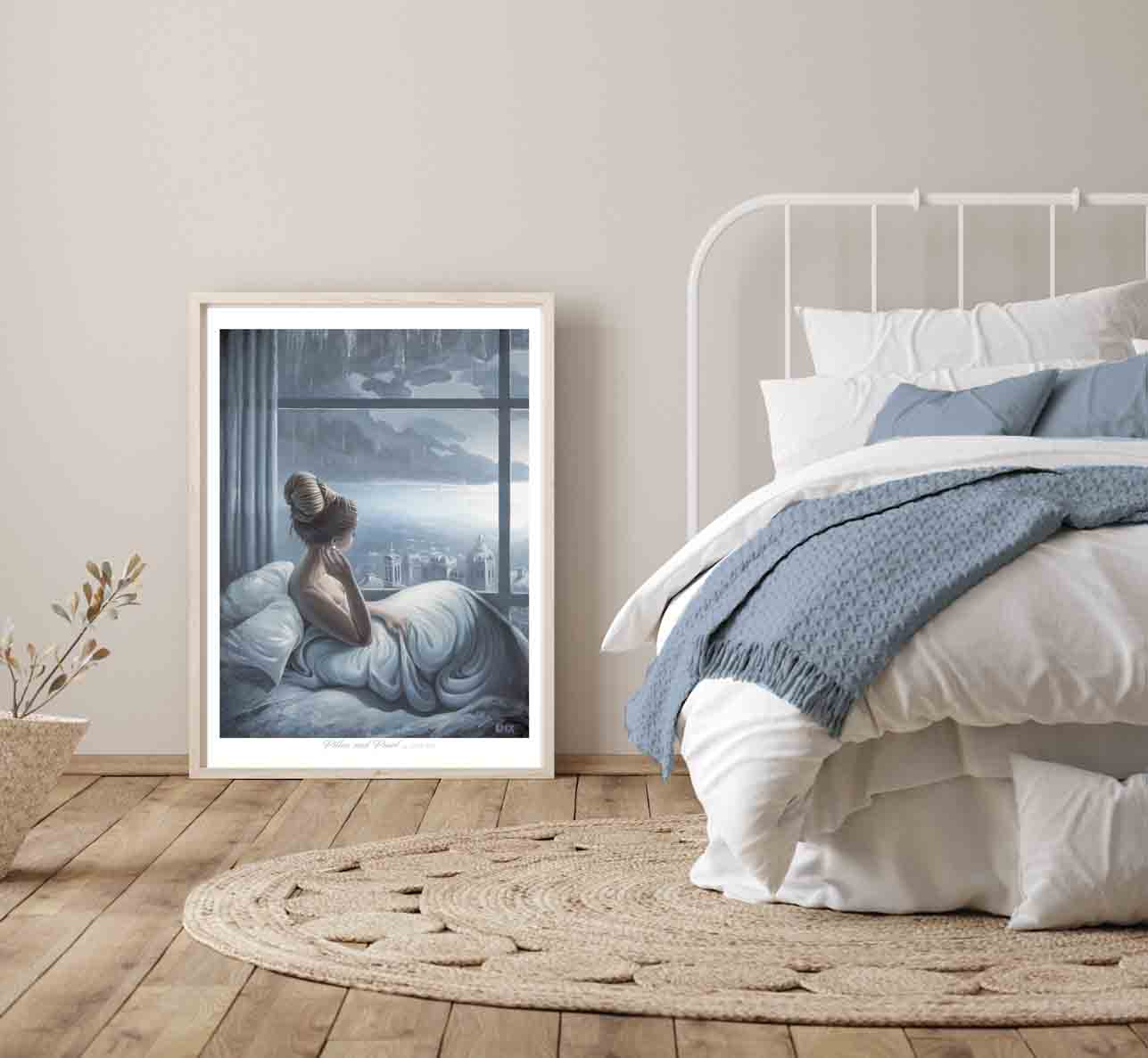 Pillow and Pearl - perfect art for an elegant bedroom