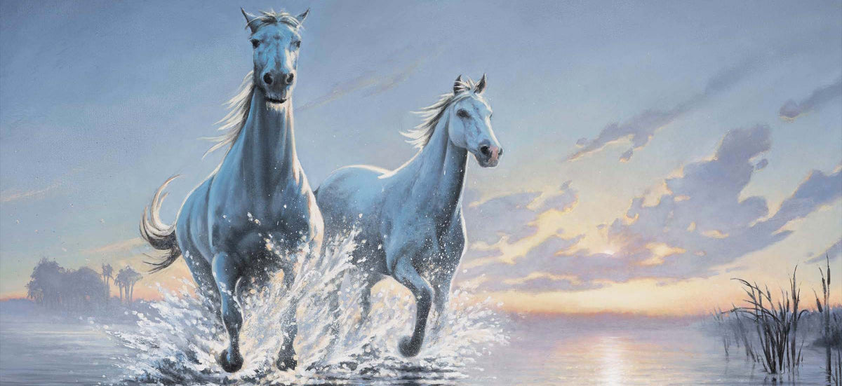 Painting of horses by artist Carm Dix