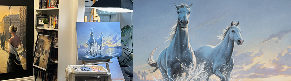 Art Studio features Horses painting
