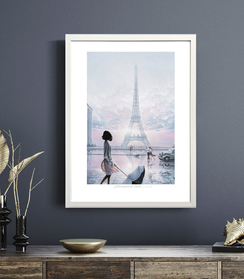 White framed art print