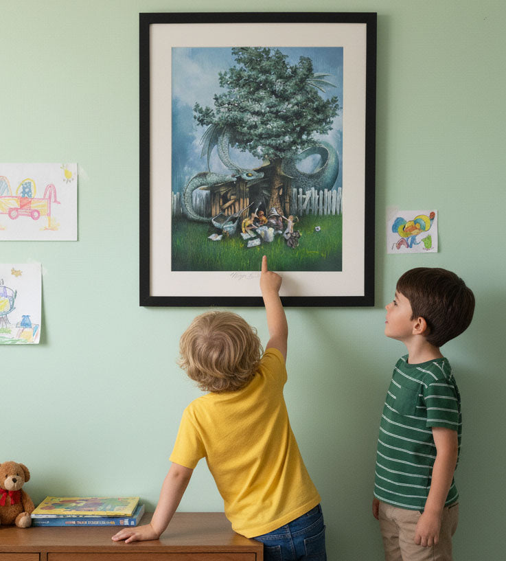 "Magic book" painting in boys room