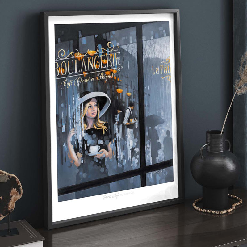 Paris Café art print by artist Carm Dix