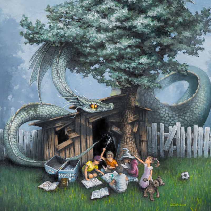 Magic book painting by Carm Dix