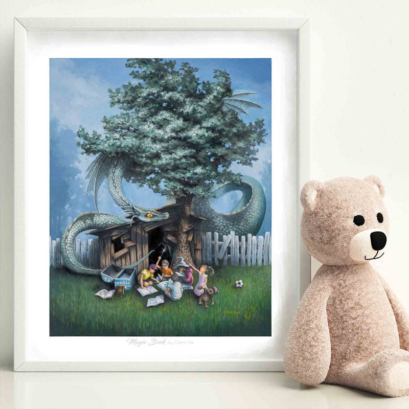 Magic book art print by artist Carm Dix