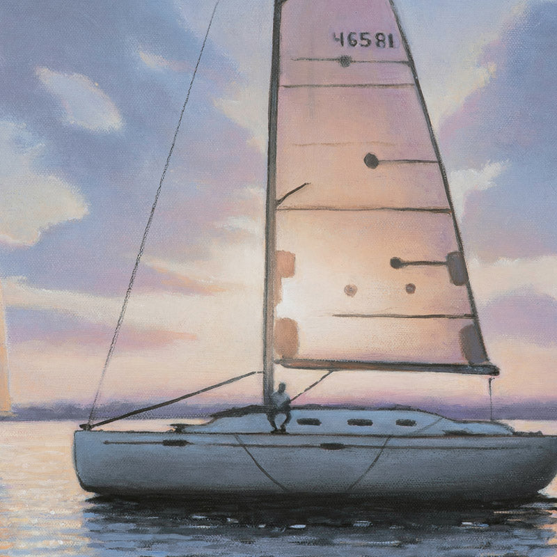 sundown sail painting by artist Carm Dix