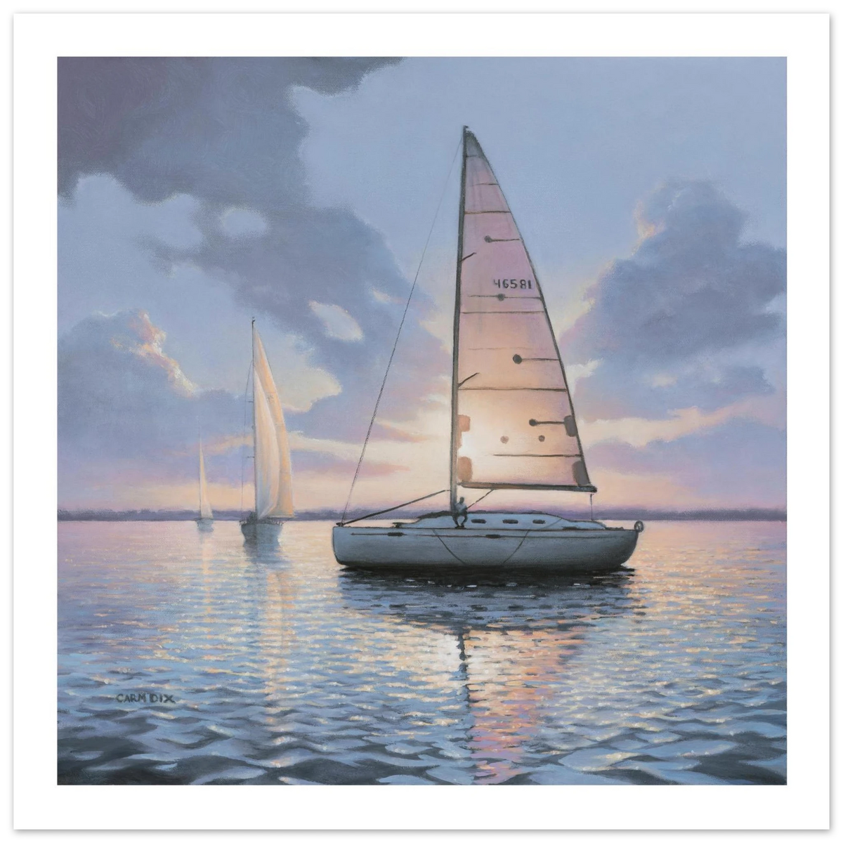 Sundown Sail painting by artist Carm Dix