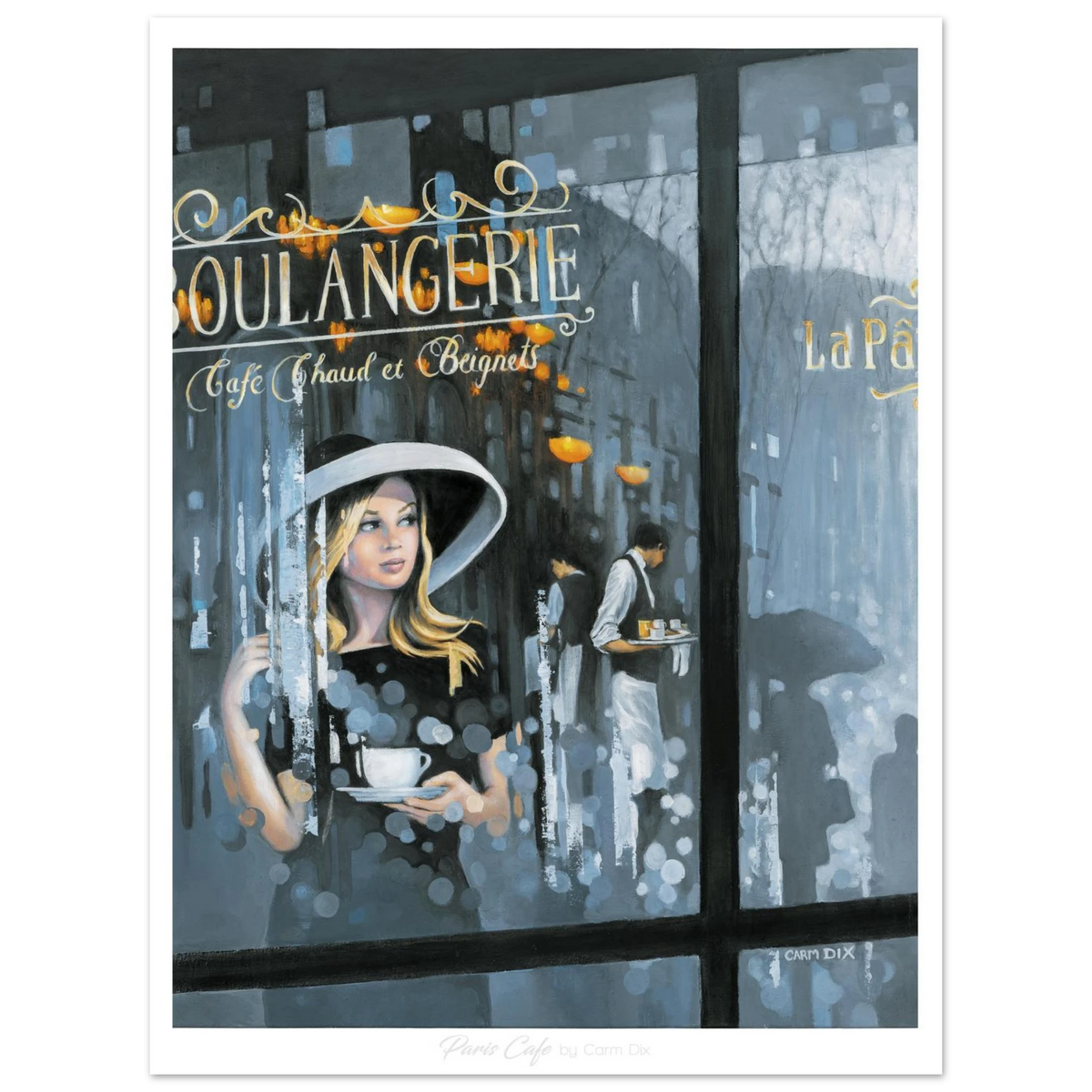 Paris Café art print by artist Carm Dix