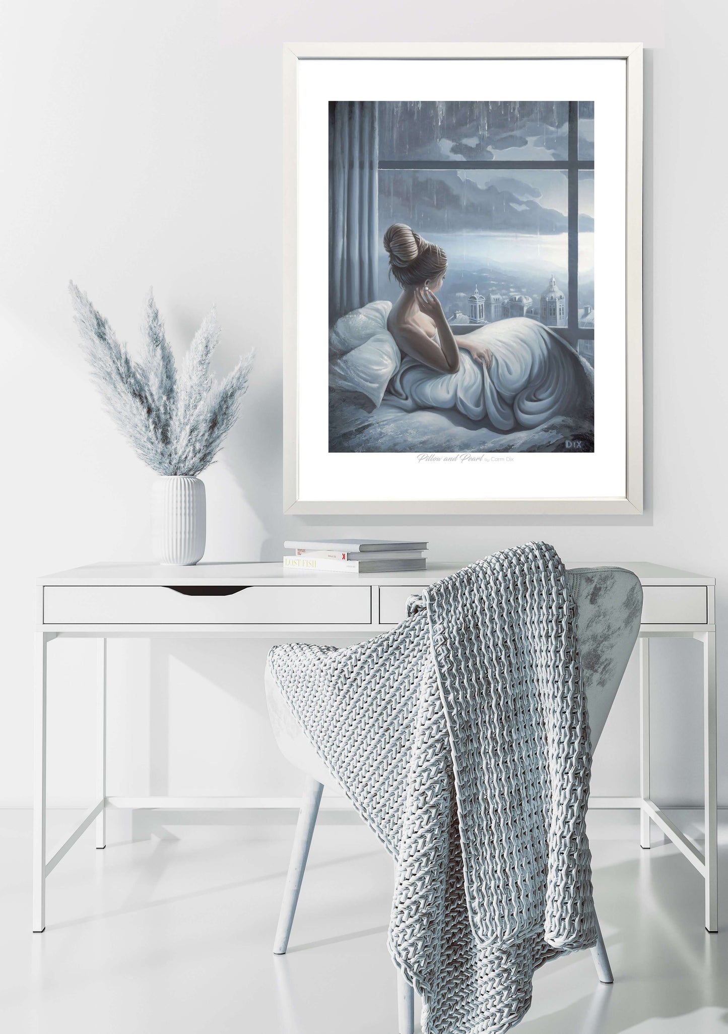 
                  
                    Pillow and Pearl art print by artist Carm Dix
                  
                