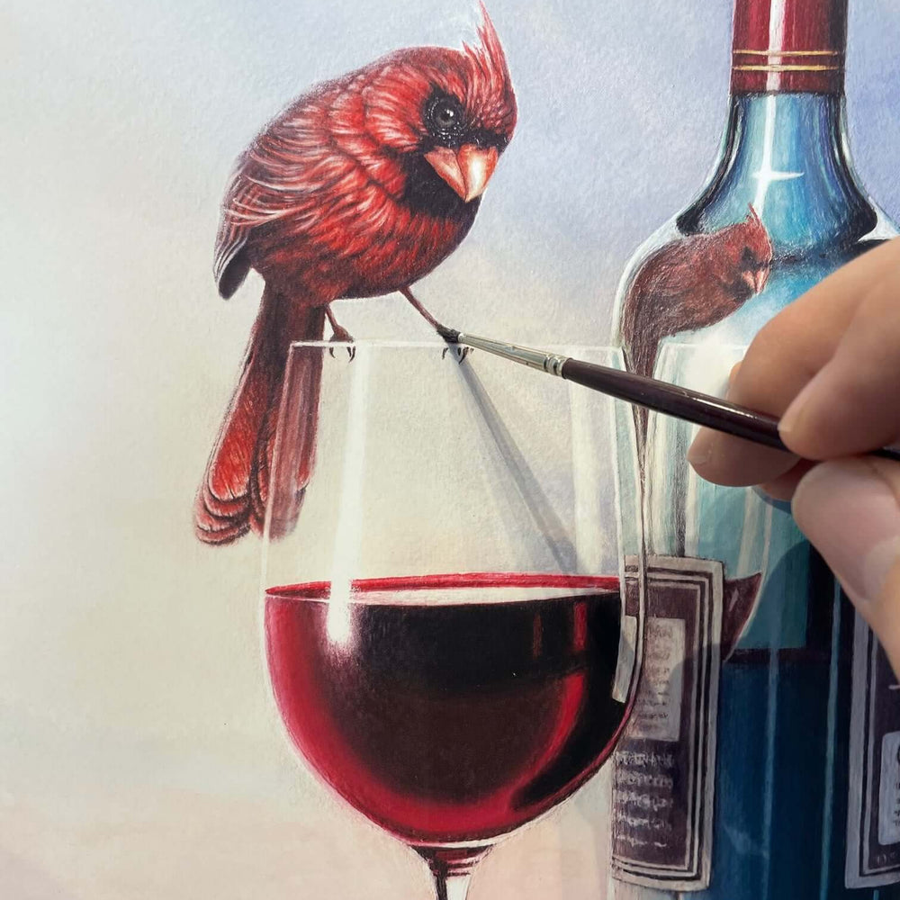 
                  
                    "Wine Connoisseur" -closeup art print by artist Carm Dix
                  
                
